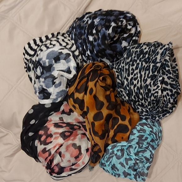 Accessories - Mixed Leopard Print Scarves